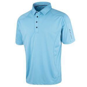 Island Green Mens Topstitched Golf Polo Shirt / Turquoise